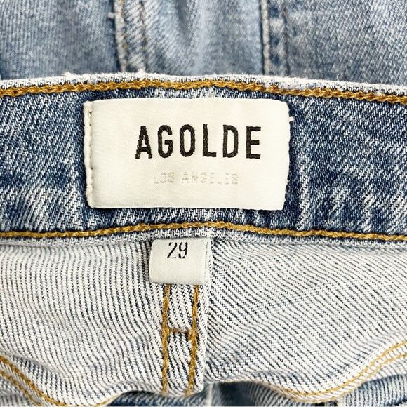Agolde Nico Slim Skinny Jeans in Shoreline Distressed Medium Wash Size 29 | 8 - Picture 11 of 15